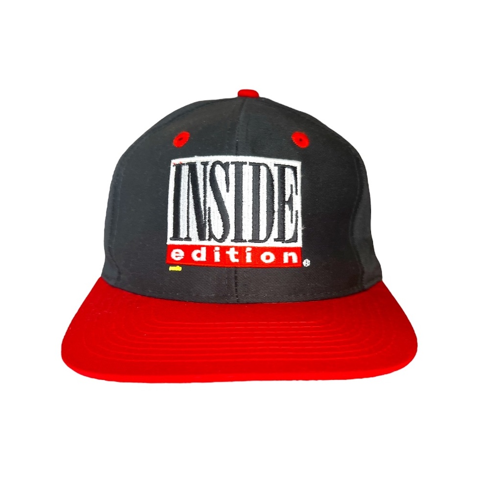 Vintage Inside Edition TV News Show Snapback Hat Cap Black Red One Size